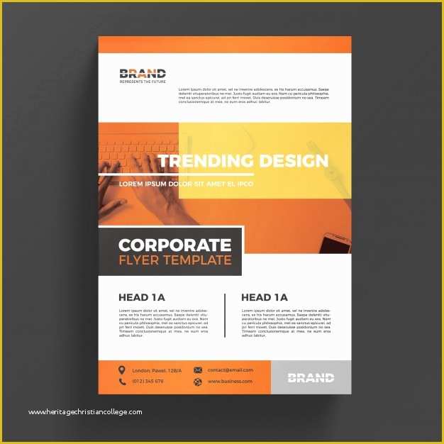 Custom Flyer Templates Free Of orange Corporate Business Flyer Template Psd File