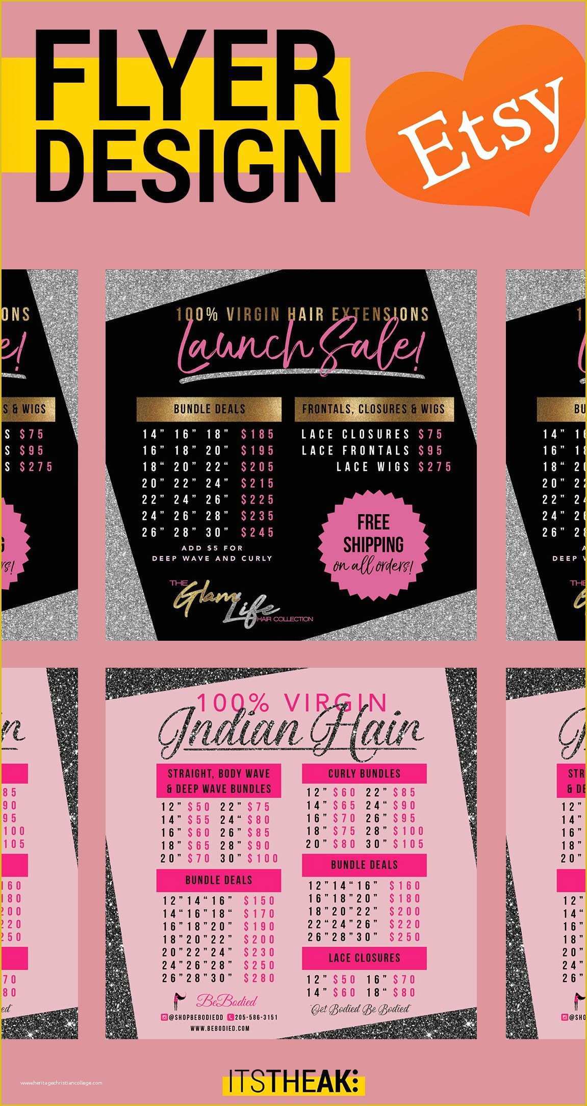 Custom Flyer Templates Free Of Premade Hair Pricing Flyer – Customized for You – Hair