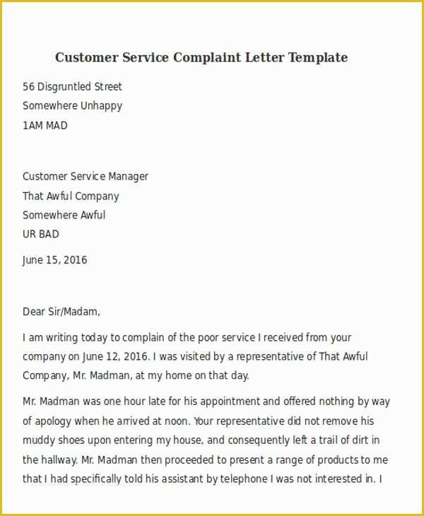 Customer Service Email Templates Free Of 32 Plaint Letter formats Doc Pdf