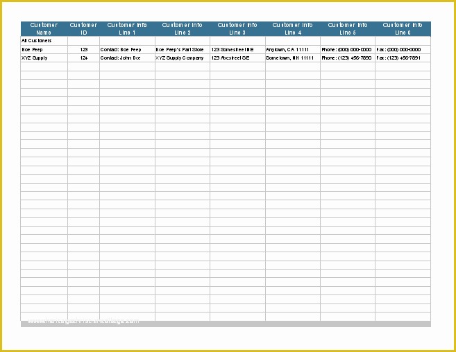 Customer Service Email Templates Free Of Customer List Template for Excel