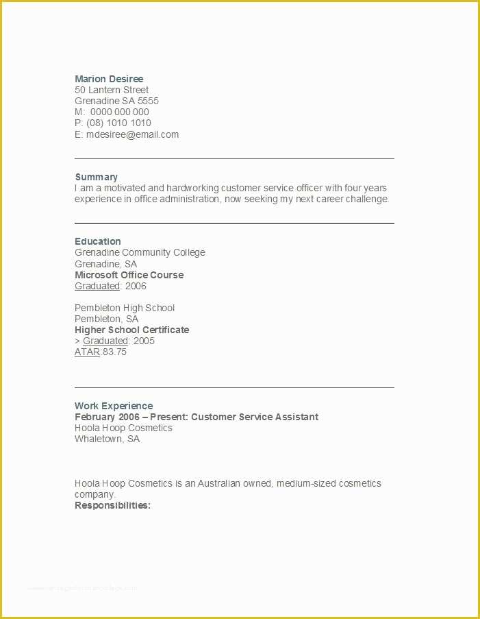 Customer Service Resume Template Free Of 22 Best Customer Service Representative Resume Templates