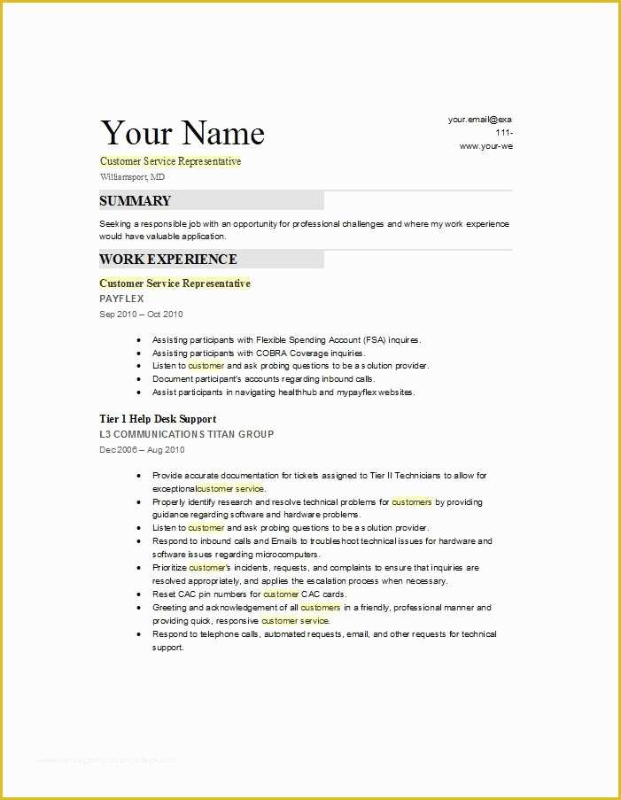 Customer Service Resume Template Free Of 30 Customer Service Resume Examples Template Lab