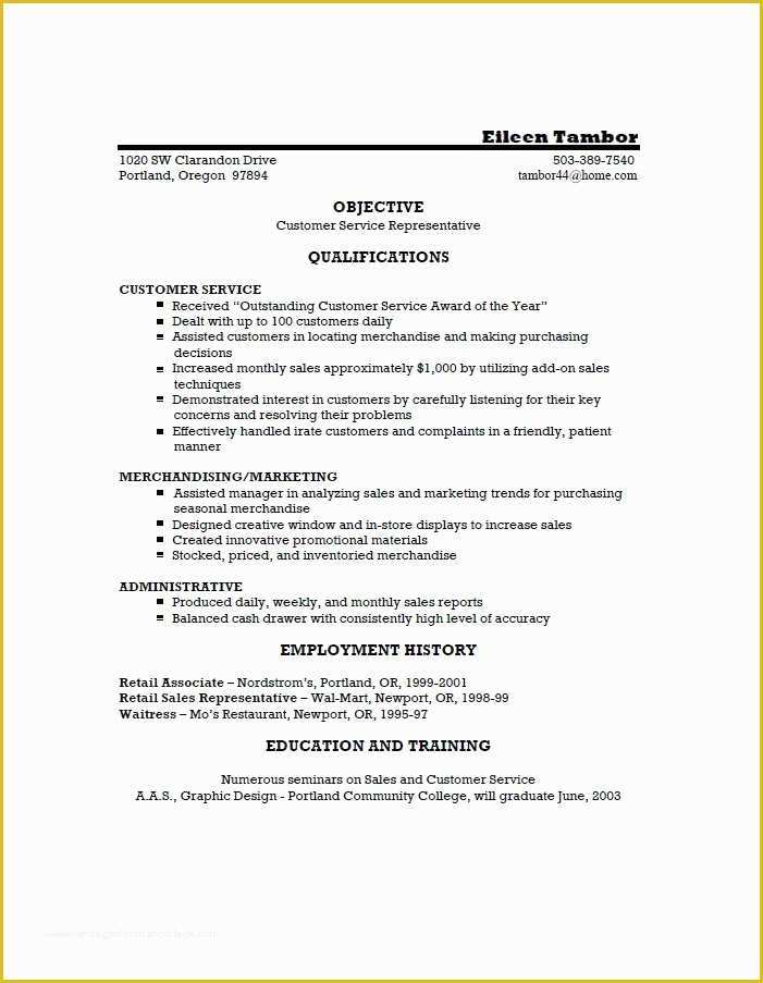 Customer Service Resume Template Free Of 31 Free Customer Service Resume Examples Free Template