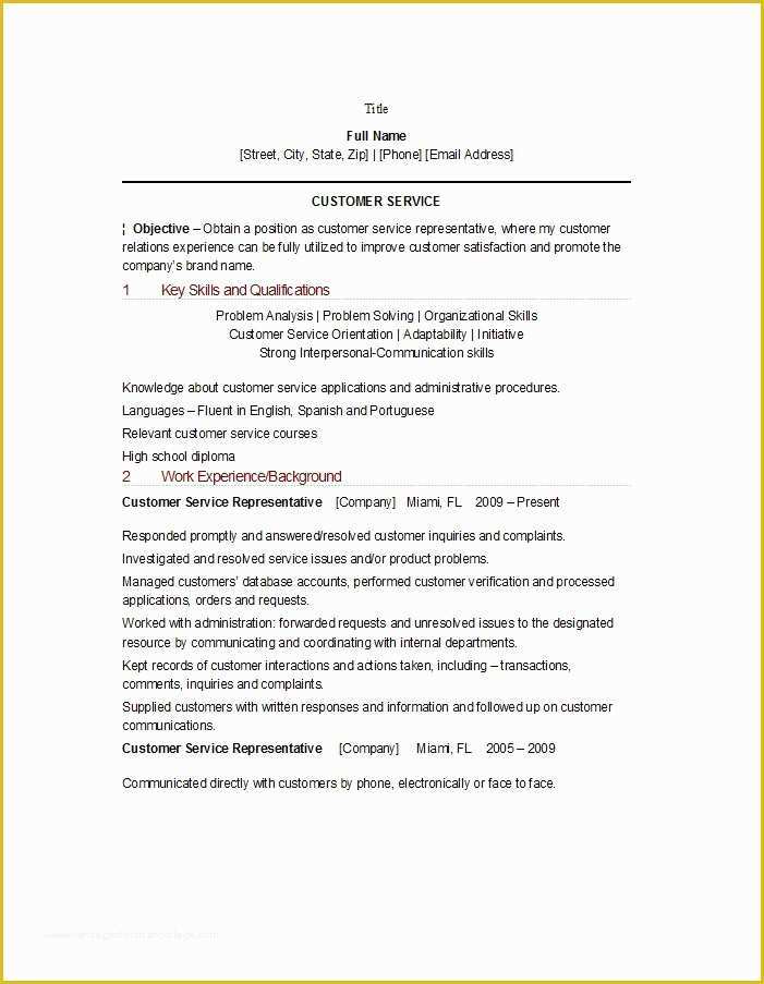 Customer Service Resume Template Free Of 31 Free Customer Service Resume Examples Free Template