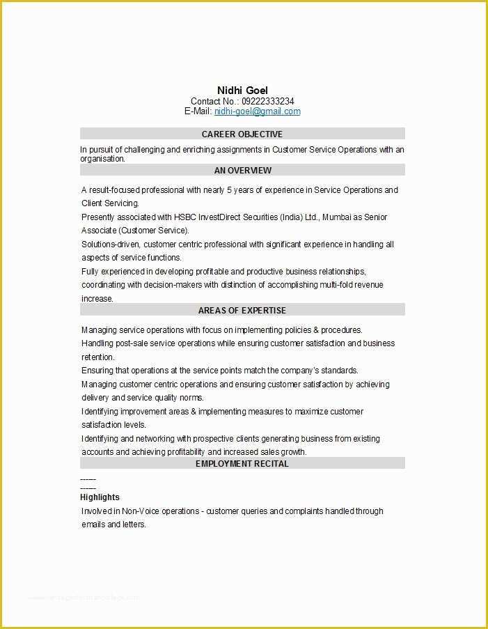 Customer Service Resume Template Free Of 31 Free Customer Service Resume Examples Free Template