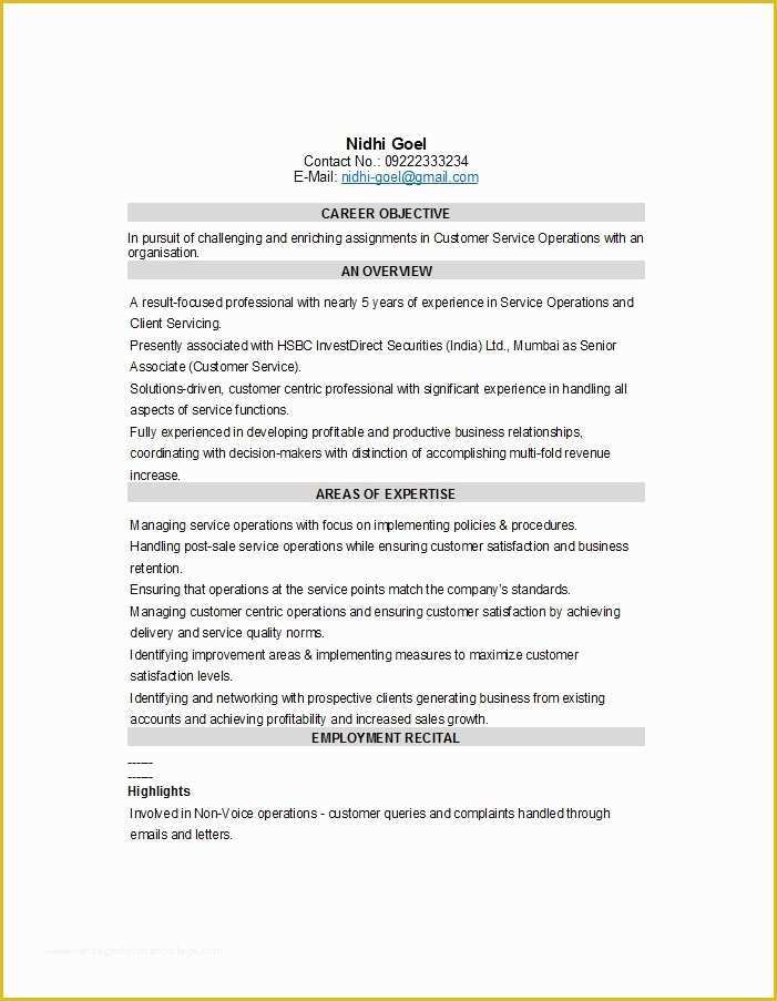 Customer Service Resume Template Free Of 31 Free Customer Service Resume Examples Free Template