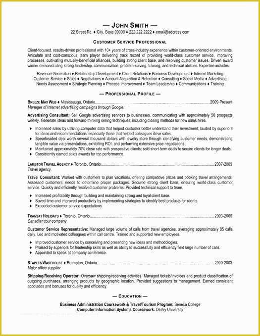 Customer Service Resume Template Free Of 32 Best Best Customer Service Resume Templates & Samples