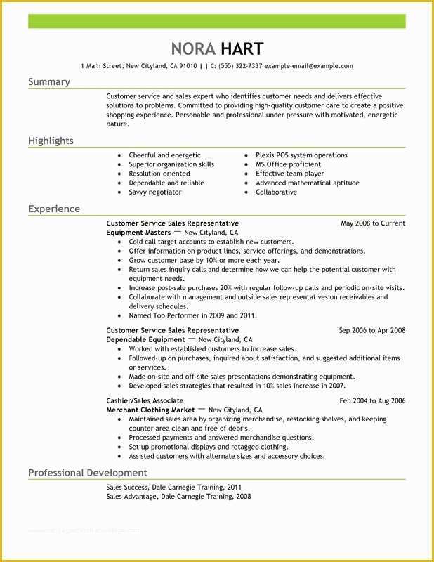 Customer Service Resume Template Free Of Unfor Table Customer Service Representatives Resume