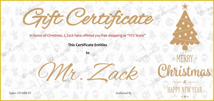 Customizable Certificate Templates Free Of 20 Awesome Christmas Gift Certificate Templates to End 2017