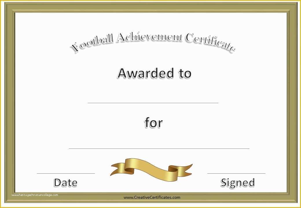 Customizable Certificate Templates Free Of Football Awards Football Pinterest