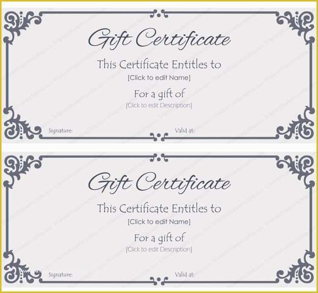 Customizable Certificate Templates Free Of Free Customizable Gift Certificate Template