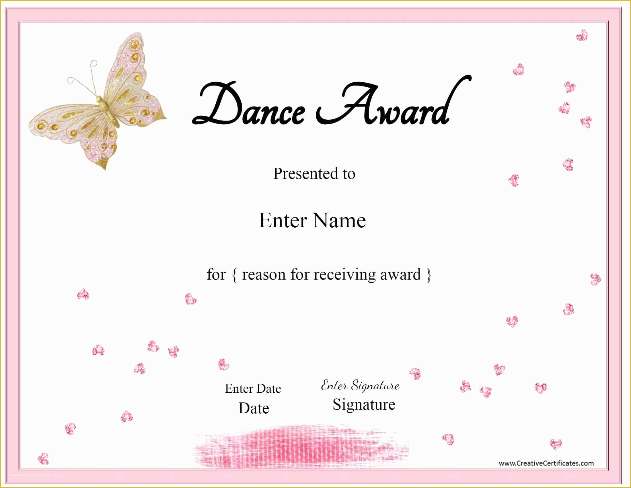 Customizable Certificate Templates Free Of Free Dance Certificate Template Customizable and Printable