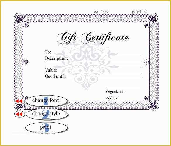 Customizable Certificate Templates Free Of Gift Certificate Template – 34 Free Word Outlook Pdf