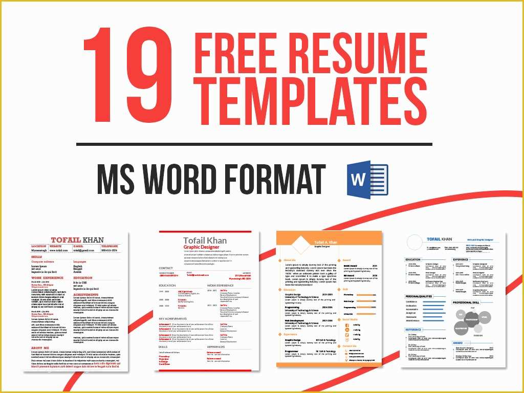 Cv Microsoft Word Template Free Of 19 Free Resume Templates Download now In Ms Word On Behance