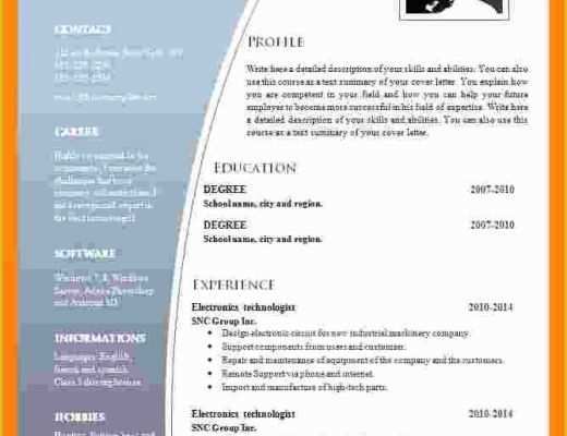 Cv Microsoft Word Template Free Of 9 Cv format Ms Word 2007