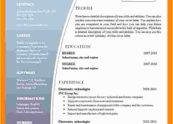 Cv Microsoft Word Template Free Of 9 Cv format Ms Word 2007