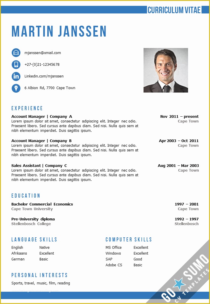 Cv Microsoft Word Template Free Of Cv Template Cape town