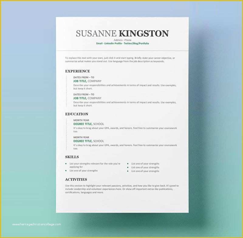 Cv Microsoft Word Template Free Of Free Resume Templates for Word 15 Cv Resume formats to