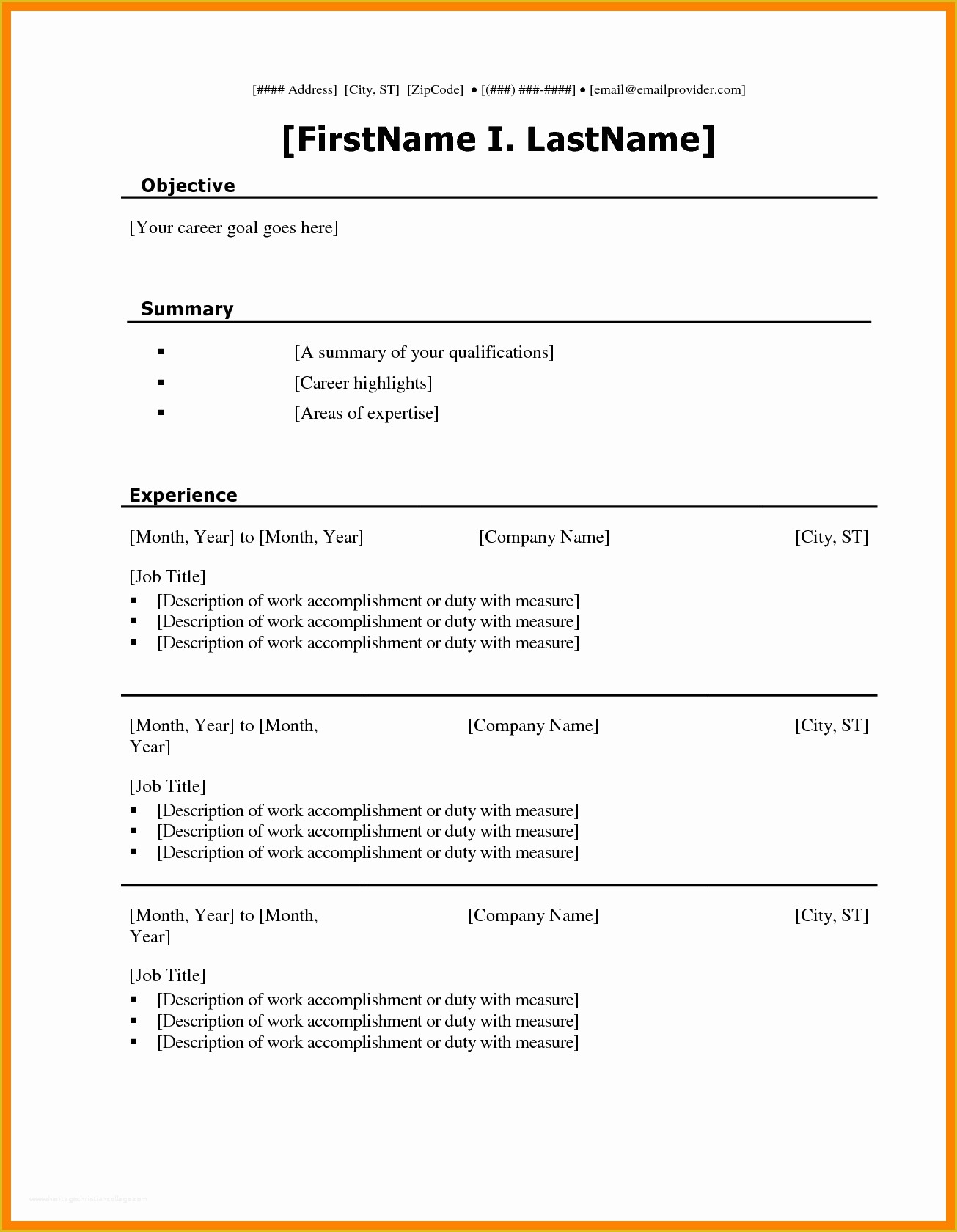 Cv Microsoft Word Template Free Of Resume Sample Microsoft Word