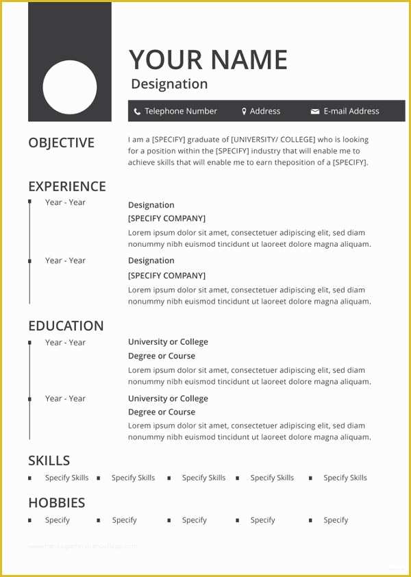 Cv Template Pdf Free Of 46 Blank Resume Templates Doc Pdf