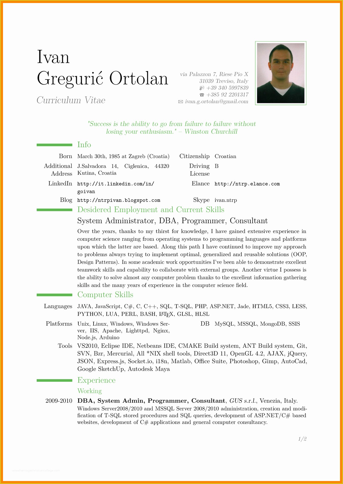 Cv Template Pdf Free Of 5 Cv Sample Pdf