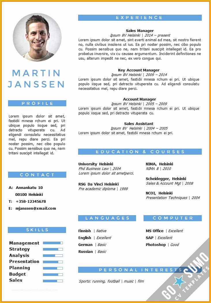 Cv Template Word Free Download 2018 Of 6 English Cv Model Word