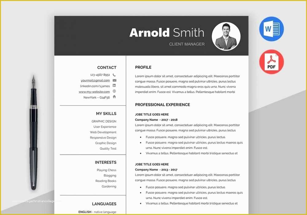 Cv Template Word Free Download 2018 Of 75 Best Free Resume Templates Of 2019