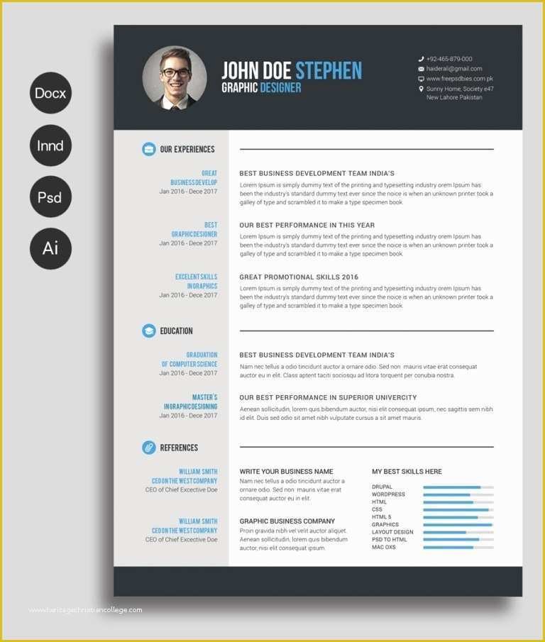 Cv Template Word Free Download 2018 Of Free Ms Word Resume and Cv Template