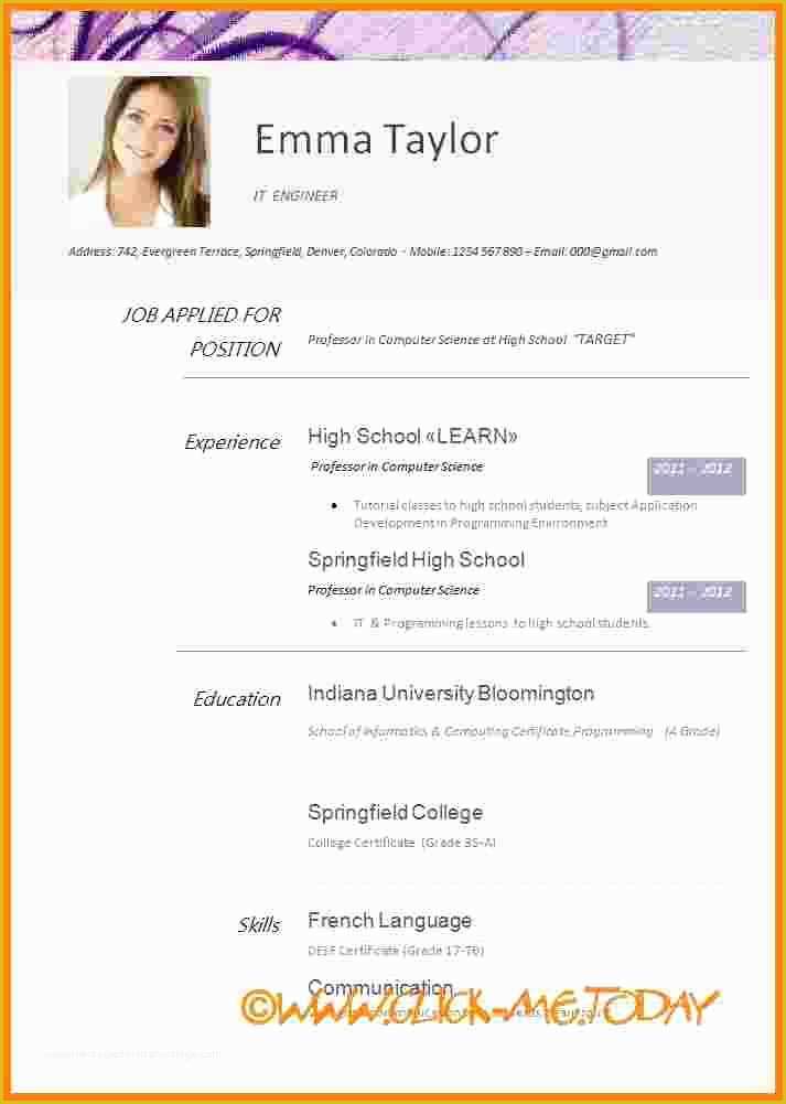 Cv Templates Free Download Word Document Of 10 Cv Resume Template Doc
