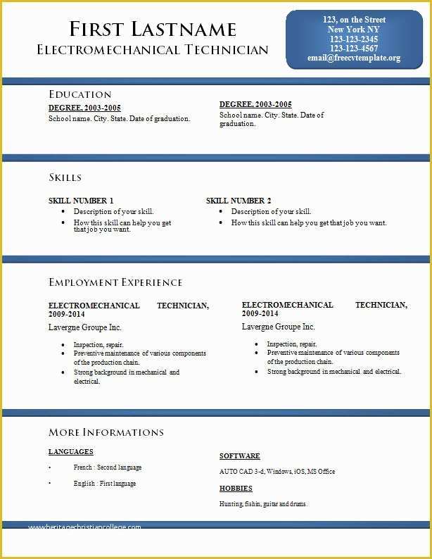 Cv Templates Free Download Word Document Of Free Cv Resume Templates 170 to 176 – Free Cv Template