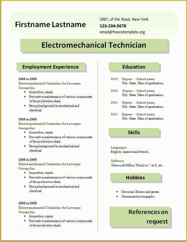 Cv Templates Free Download Word Document Of Free Cv Templates 22 to 28 Cv Template