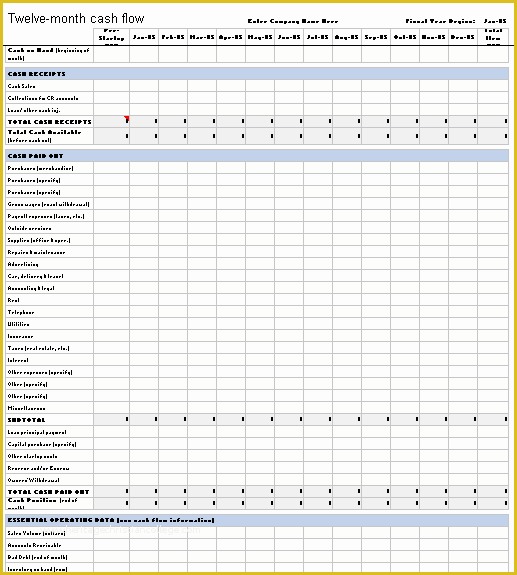 Daily Cash Flow Template Free Download Of 12 Free Cash Flow Statement Templates format Example