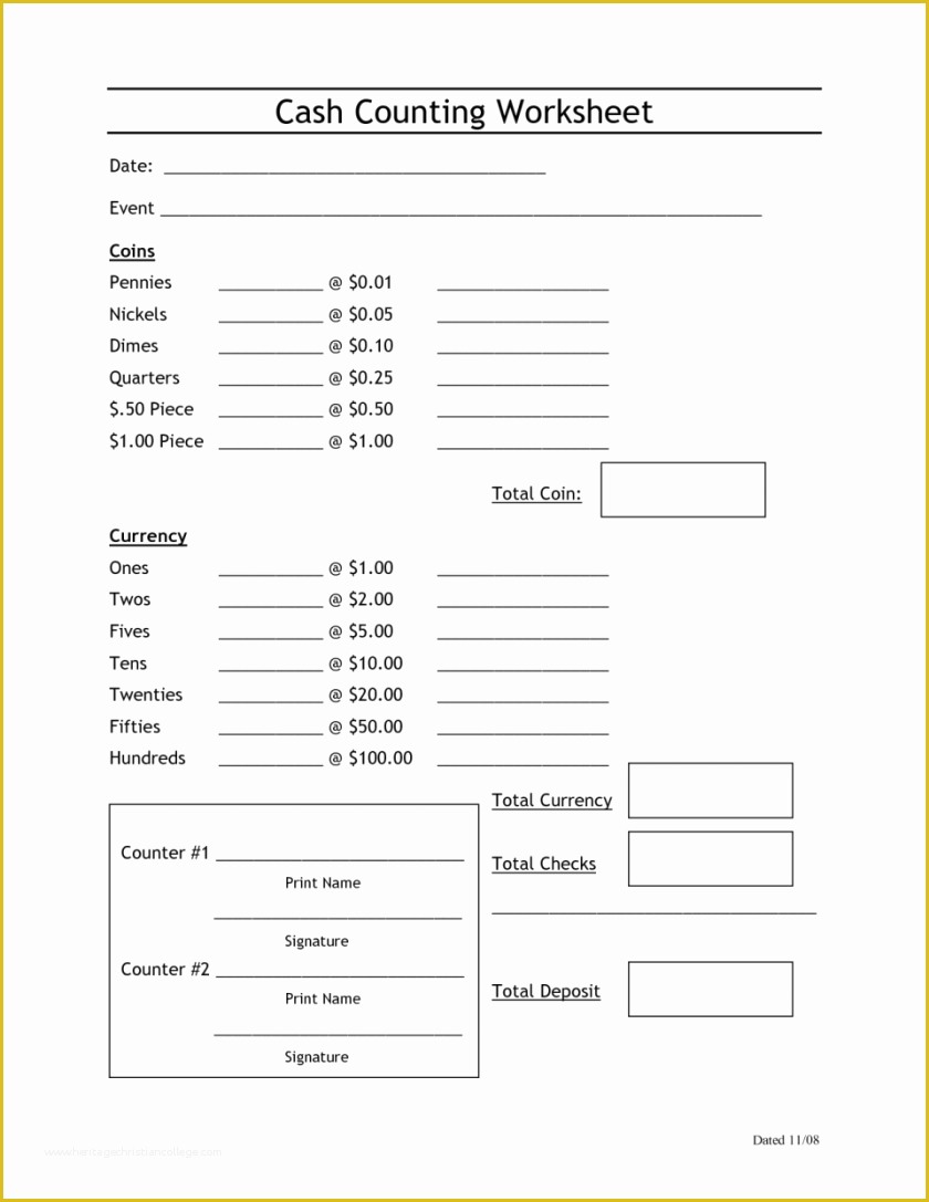 Daily Cash Flow Template Free Download Of Money Count Sheet Template Best S Daily Cash Up