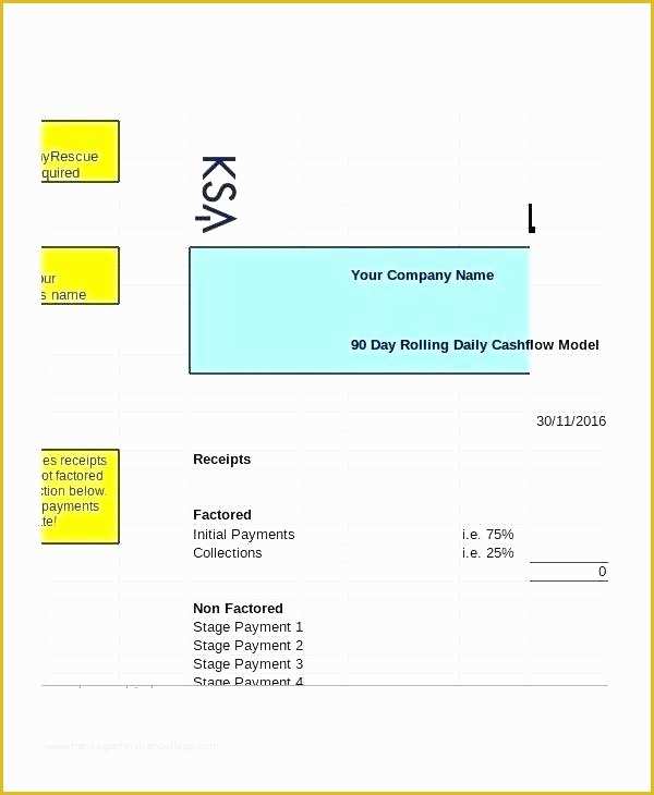 Daily Cash Flow Template Free Download Of Rolling Cash Flow forecast Template