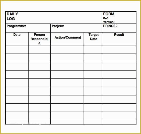 Daily Construction Log Template Free Of 16 Sample Daily Log Templates Pdf Doc