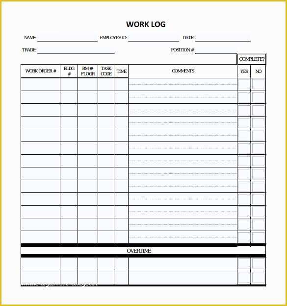 Daily Construction Log Template Free Of 16 Sample Daily Log Templates Pdf Doc