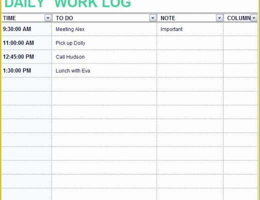 Daily Construction Log Template Free Of 2 Easy to Use Daily Work Log Templates