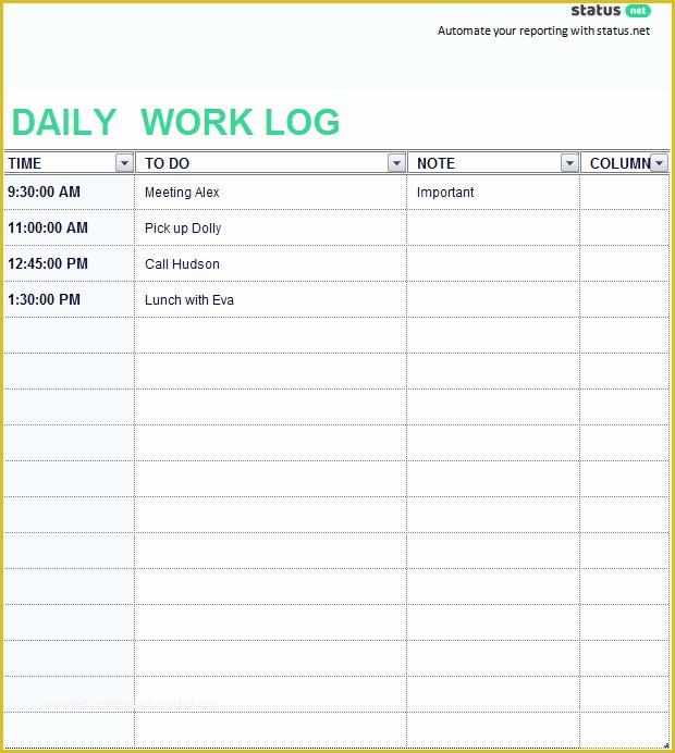 Daily Construction Log Template Free Of 2 Easy to Use Daily Work Log Templates