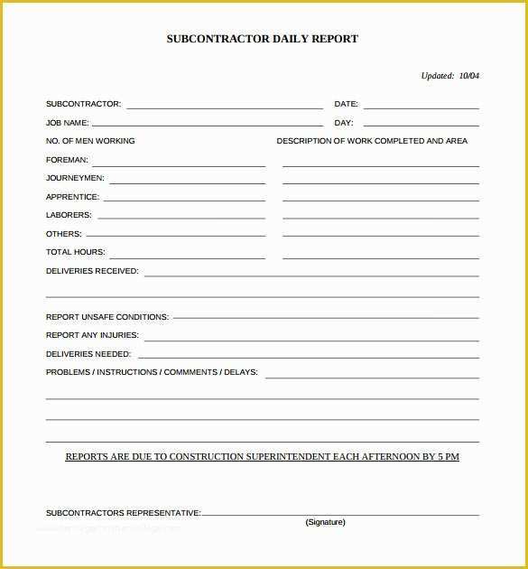 Daily Construction Log Template Free Of 23 Daily Construction Report Templates Pdf Google Docs