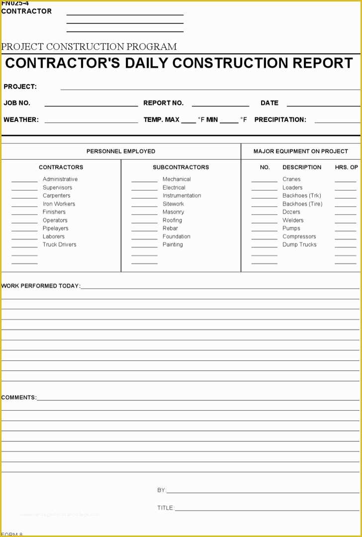 Daily Construction Log Template Free Of 6 Work Log Template Free Download