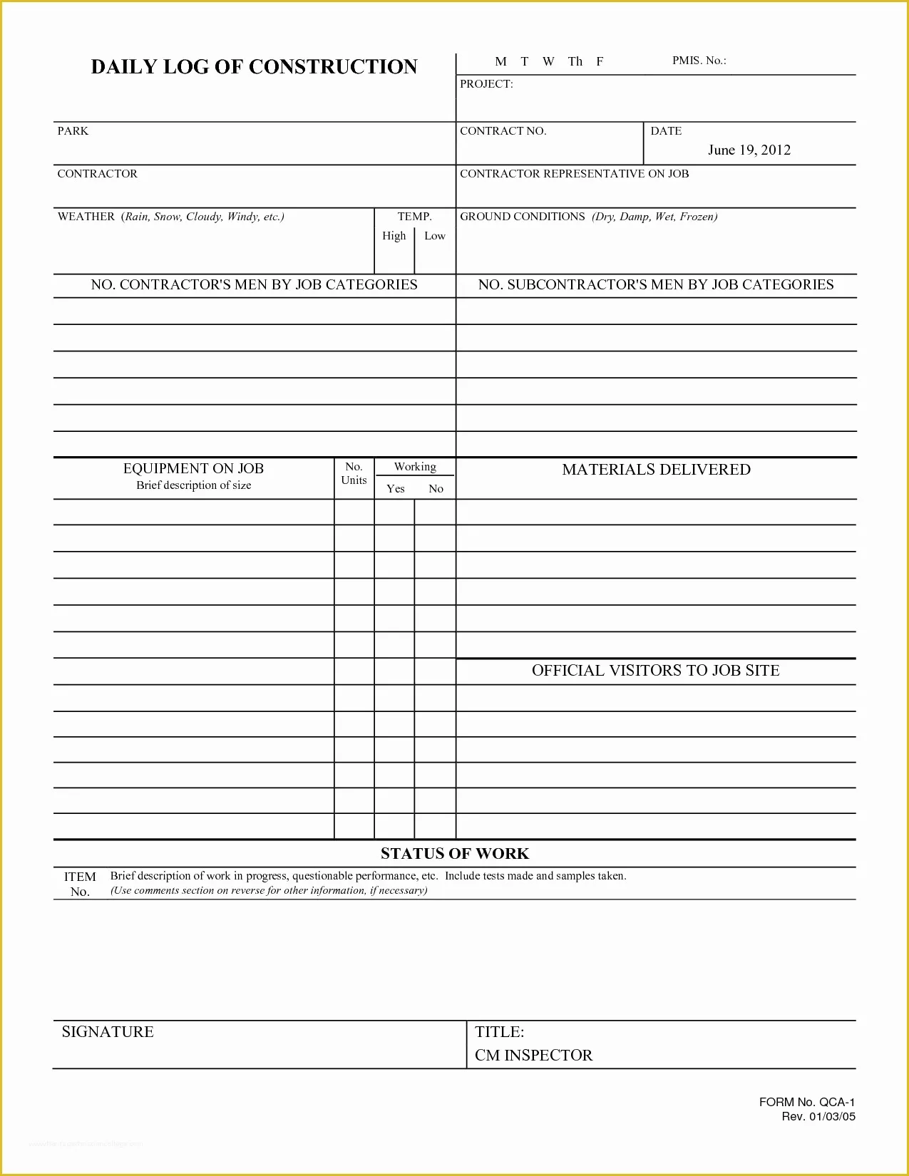 Daily Construction Log Template Free Of Construction Job Log Template Templates Data