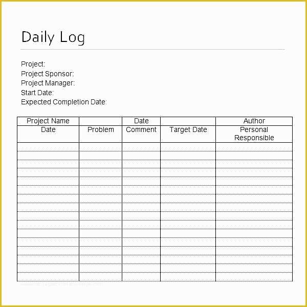 Daily Construction Log Template Free Of Project Manager Daily Log Template – Tefutefufo