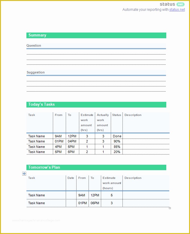 Daily Report Template Free Download Of 1 Must Have Daily Work Report Template