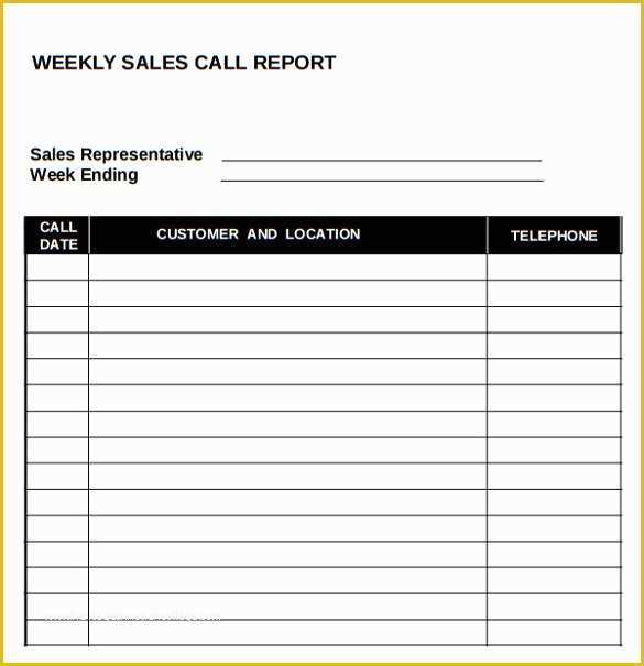 Daily Report Template Free Download Of 14 Sales Call Report Samples