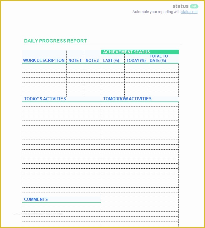 Daily Report Template Free Download Of 2 Smart Daily Progress Report Templates