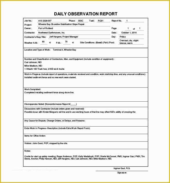 Daily Report Template Free Download Of 28 Sample Daily Report Templates Pdf Ms Word