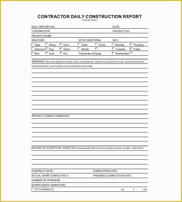 Daily Report Template Free Download Of 28 Sample Daily Report Templates Pdf Ms Word