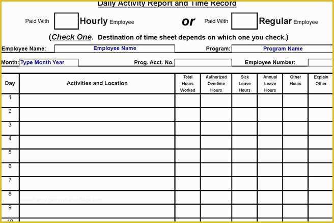 Daily Report Template Free Download Of 3 Daily Report Template Free Download