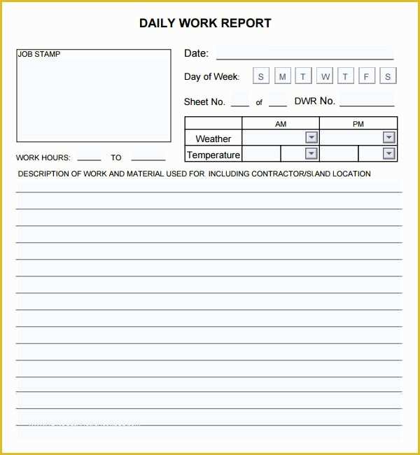 Daily Report Template Free Download Of Daily Report 7 Free Pdf Doc Download
