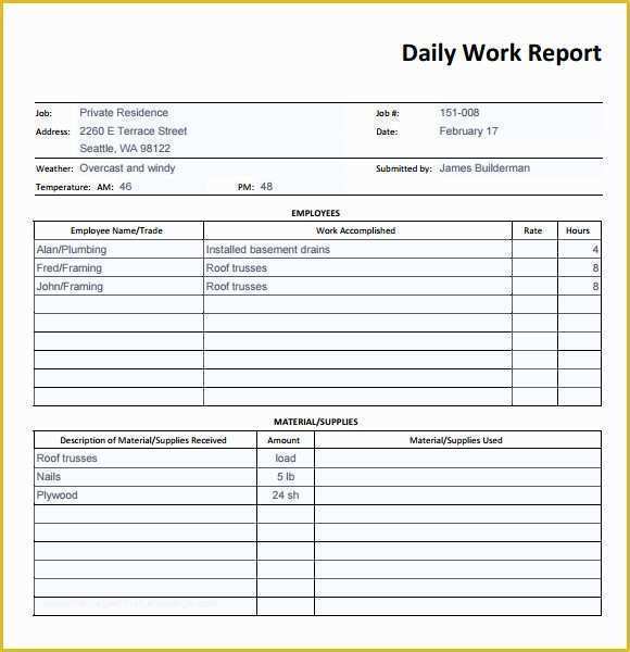 Daily Report Template Free Download Of Daily Report Template 12 Free Samples Examples format